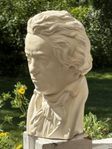 Stor vintage byst i gips utav Ludwig van Bethoven. 