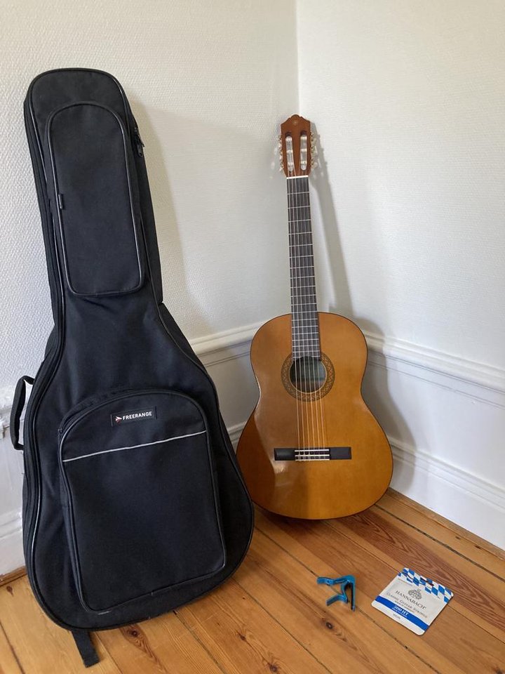 Gitarr inkl väska och tillbehör