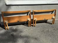 SÄNGGAVLAR FÖR TVÅ SÄNGAR i furu Dux, Bra Bohag 60/70tal