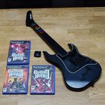 Guitar hero trådlös gitarr Kramer musik PS2 Playstation 2