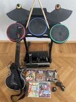 Playstation 3 med Guitar Hero-set och spel – komplett pake