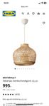 taklampa från ikea i trä/bambu