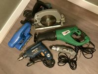 Simpelt renoveringskit, cirkelsåg, slipmaskin, tigersåg m.