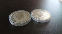 2st Silvermynt 1oz Australiensisk Koala 999 fine silver