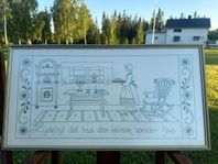 Väggbonad handbroderad