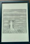 John BAUER Original mezzotypi från 1918 / Inramad