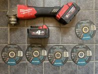 Milwaukee M18 FSAG125X vinkelslip säljes. 