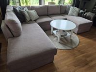 Bäddsoffa med öppet avslut och divan