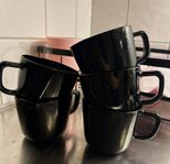 5 stycken muggar / mugg i svart färg