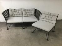 Jutholmen Ikea två sitssoffa med fotpall som ny