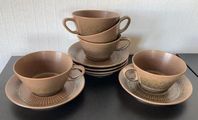 Retro! 5st koppar o fat - Noddebo, Knabstrup Keramik Denmark