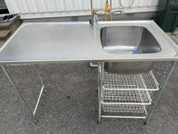 rostfri diskbänk 