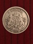 Enkrona Oscar Il silvermynt 80% årtal 1875