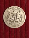 Enkrona Oscar Il silvermynt 80% årtal 1890