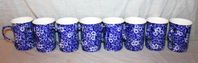 Retro, Staffordshire England Potters -Blue Calico- 8 muggar