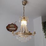 Ljuskrona Rejmyre Gustaviansk stil 6-armad prismor o mässin