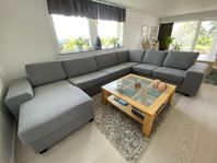 Stor grå U-soffa divansoffa soffa hörnsoffa 
