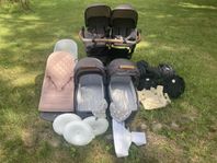 Tvillingpaket: Emmaljunga Double Viking + tillbehör 