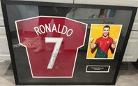 signerad inramad Cristiano Ronaldo Portugal tröja 