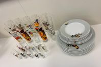 Lasse Åberg glas och porslin 34 delar