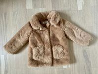 H&M beige fuskpälsjacka Strl 98 i nyskick