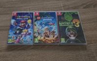 3 spel till Switch - Mario, Luigi, lego