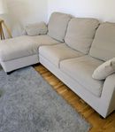 VINLIDEN 3-sitssoffa med schäslong, Hakebo beige