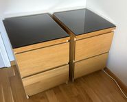Ikea Malm Ek 3st sängbord