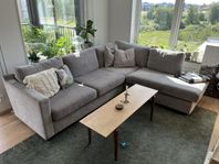 Grå soffa/hörnsoffa med divan