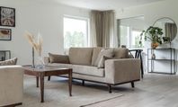 Stockholm soffa + fotpall i greige sammet