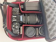 Pentax super A med 4 objektiv 