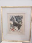 Marc Chagall färglitografi 'Le petit cheval' från 1972