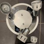 Spotlight med spottar, vit, silver, taklampa