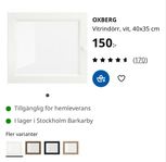 4 st OXBERG Vitrindörr, vit, 40x35 cm