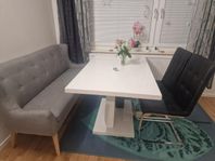 Cesi Matgrupp 140 cm + 6 Läderstolar – Bra skick