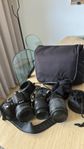 Nikon systemkamera med tre objektiv
