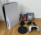 Playstation 5 (PS5) Disc Edition med två fantastiska spel