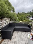  Snyggt loungeset i svart konstrotting