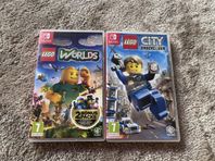 Nintendo Switch spel Lego city och Lego worlds 