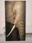 Tavla  – Elefant i oljemålning 