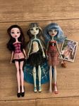 3 stycken Monster High dockor
