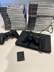 ps2 slim med spel 