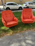 Retro fåtöljer snurrfåtöljer med kromfot från 1960/1970