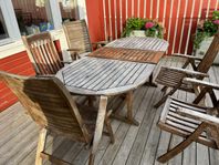 bortskänkes utemöbler i teak