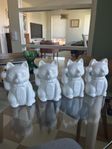 4 Lucky Cat Cocktail Glasses