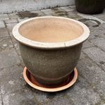 Ytterfoder/kruka med fat,  Ø30, H26,5 cm