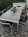 Matbord Aluminium med 8 stolar 
