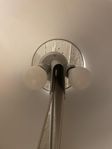 KRYSSMAST golvlampa, nickel-