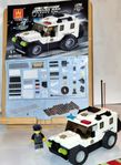 Polisjeep & Polisman minifiguren. Modell av polisbilar. 
