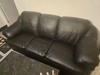Svart Läder soffa